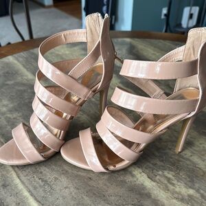 Elegant Nude Strappy Heels size 8